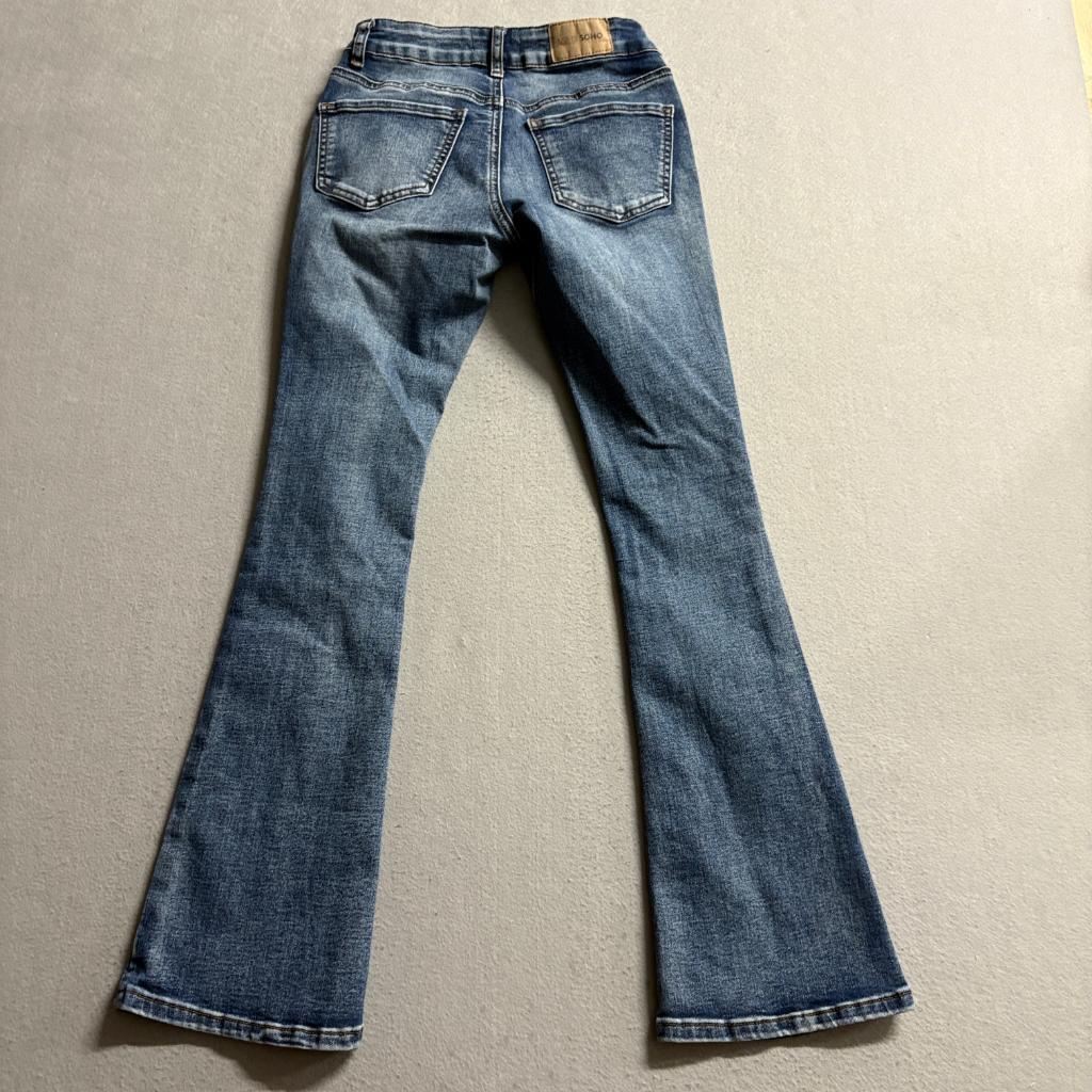Love Soho Denim Flare Jeans Womens Size 00 Blue Stretch Low Rise Bell Bottom