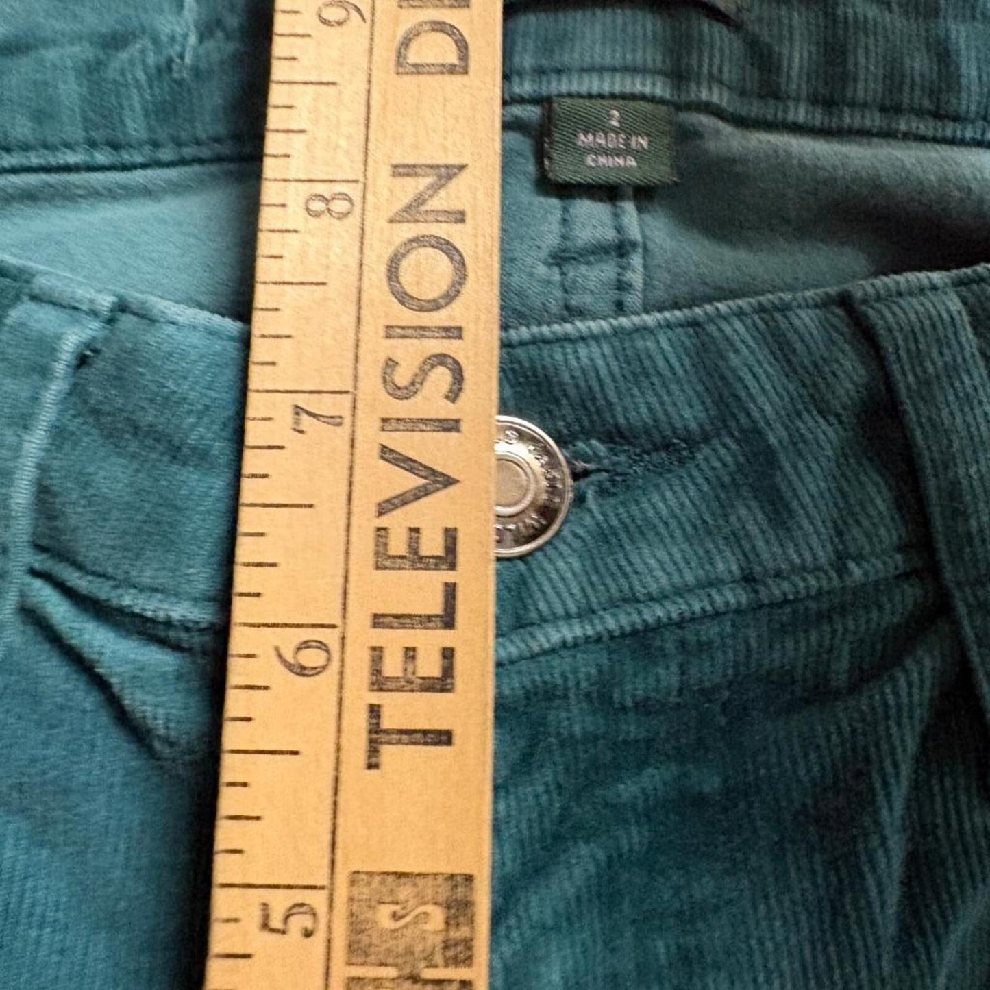 Wild Fable Corduroy Pants Womens Size 2 Teal Green Flare Leg Stretch Mid Rise