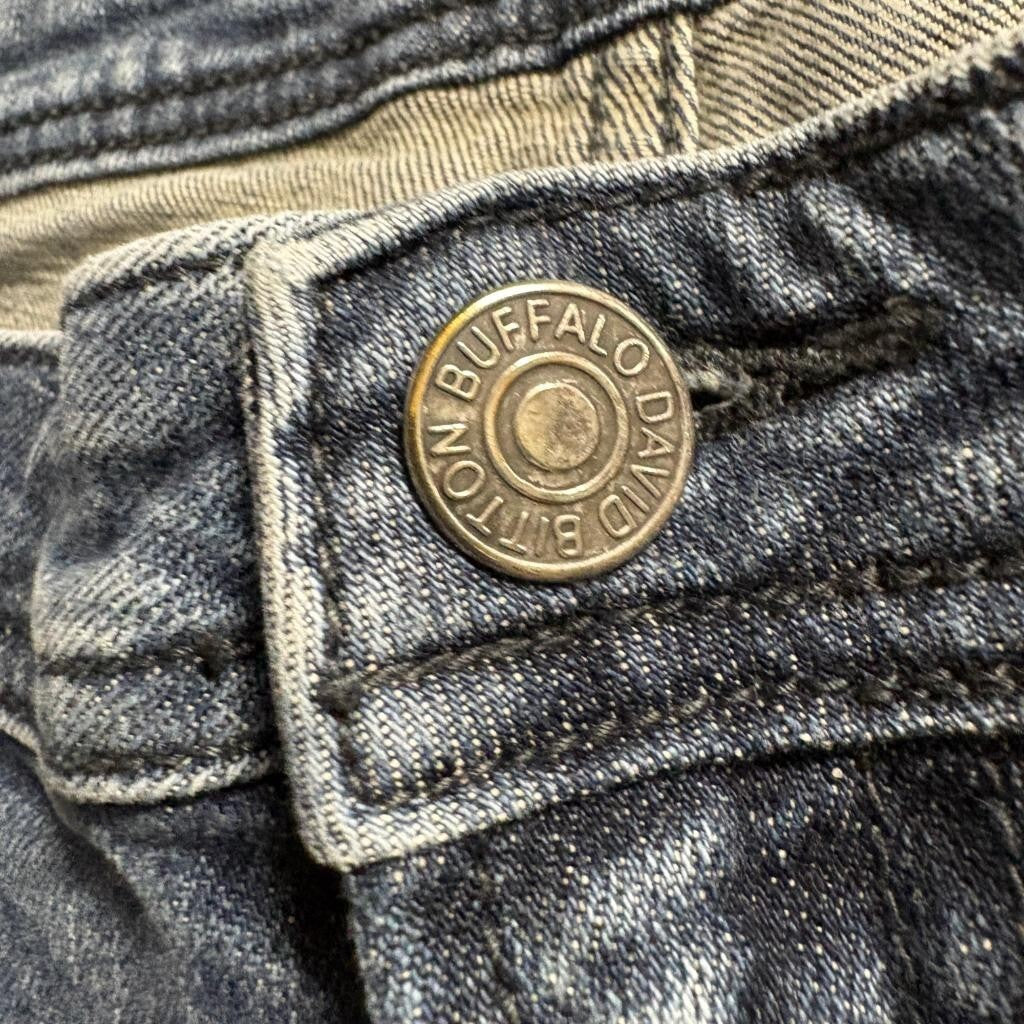 Buffalo David Bitton Jackson X Straight Stretch Jeans Mens 38x32 Blue Denim