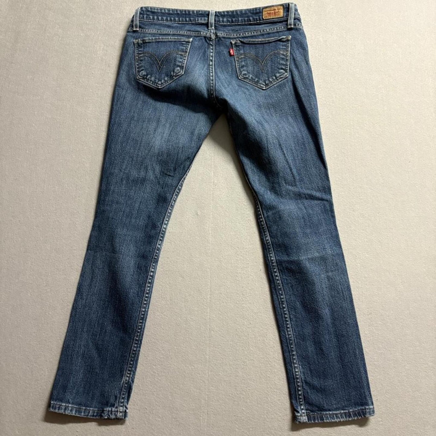 Levi's 524 Too Superlow Jeans Womens 9 Short Blue Denim Low Rise Slim Straight