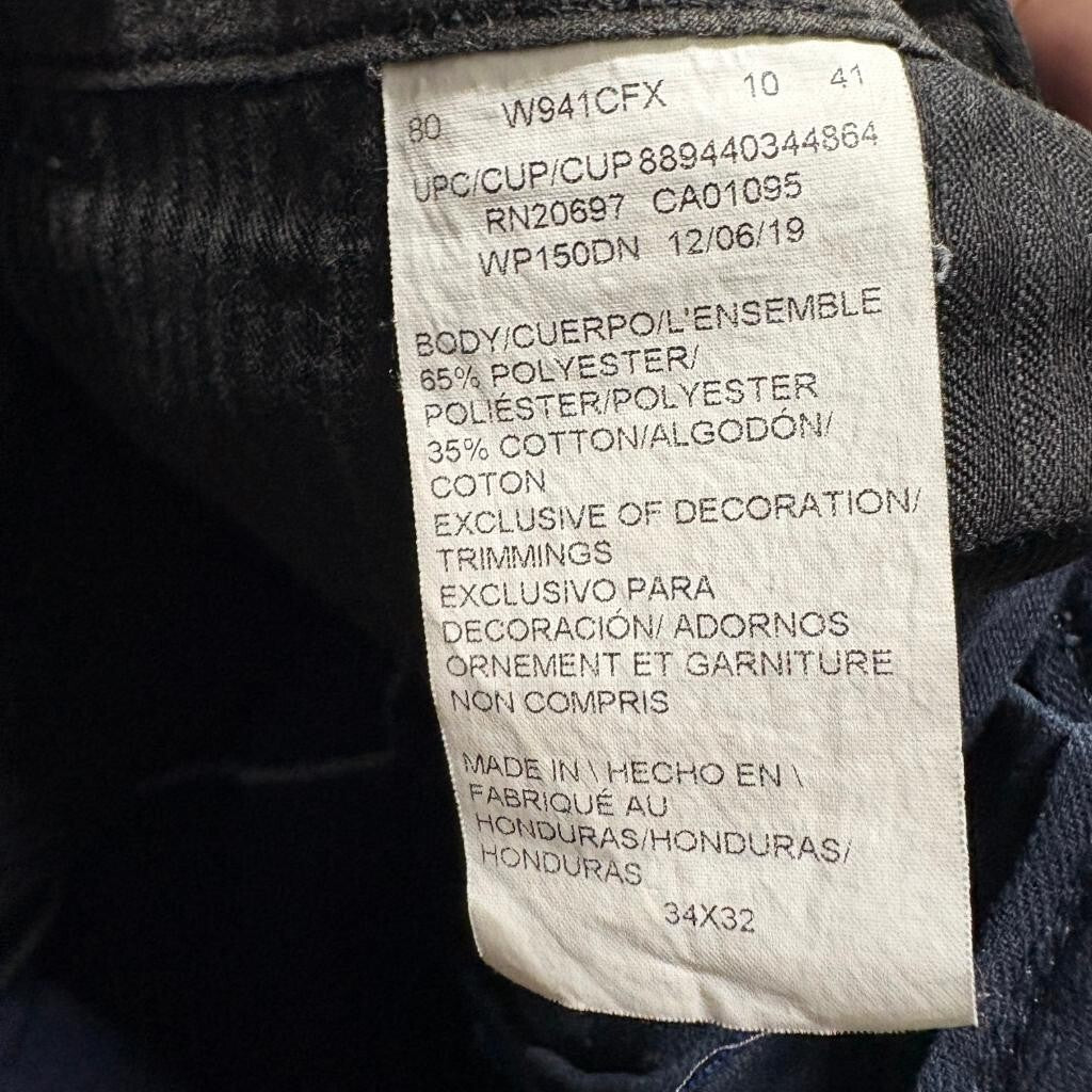 Dickies Flex Mens 34x32 Navy Blue Work Pants Flat Front Chino WP150DN
