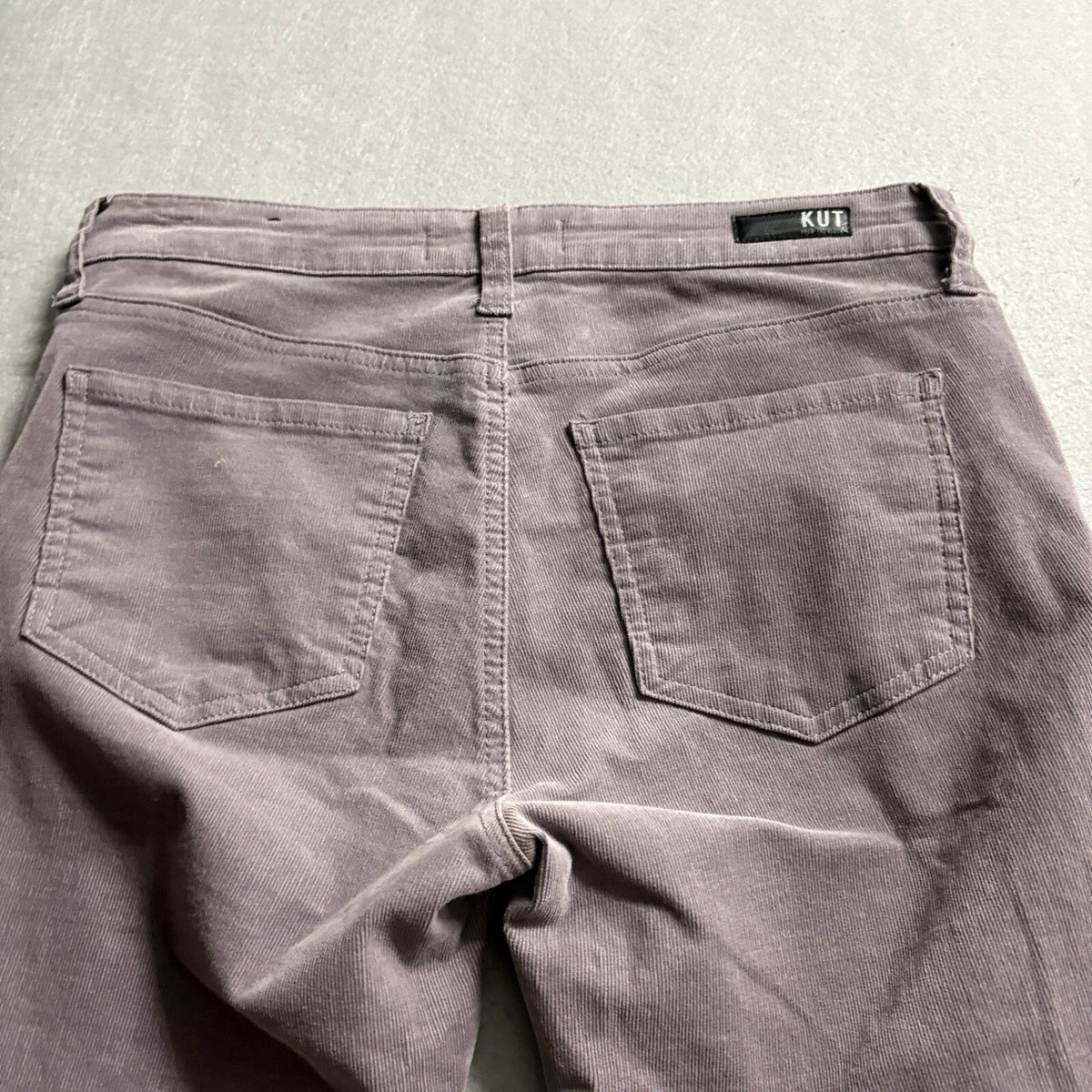 KUT from the Kloth Diana Skinny Corduroy Pants Womens Size 8 Gray Stretch Velvet