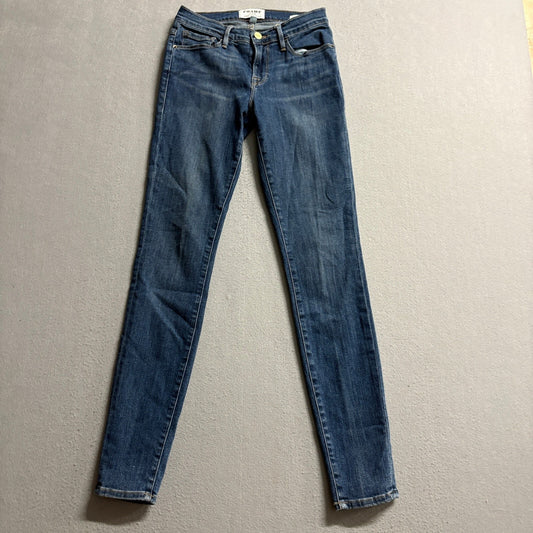 FRAME Le Skinny de Jeanne Jeans Womens 26 Huntley Blue Denim Stretch Slim