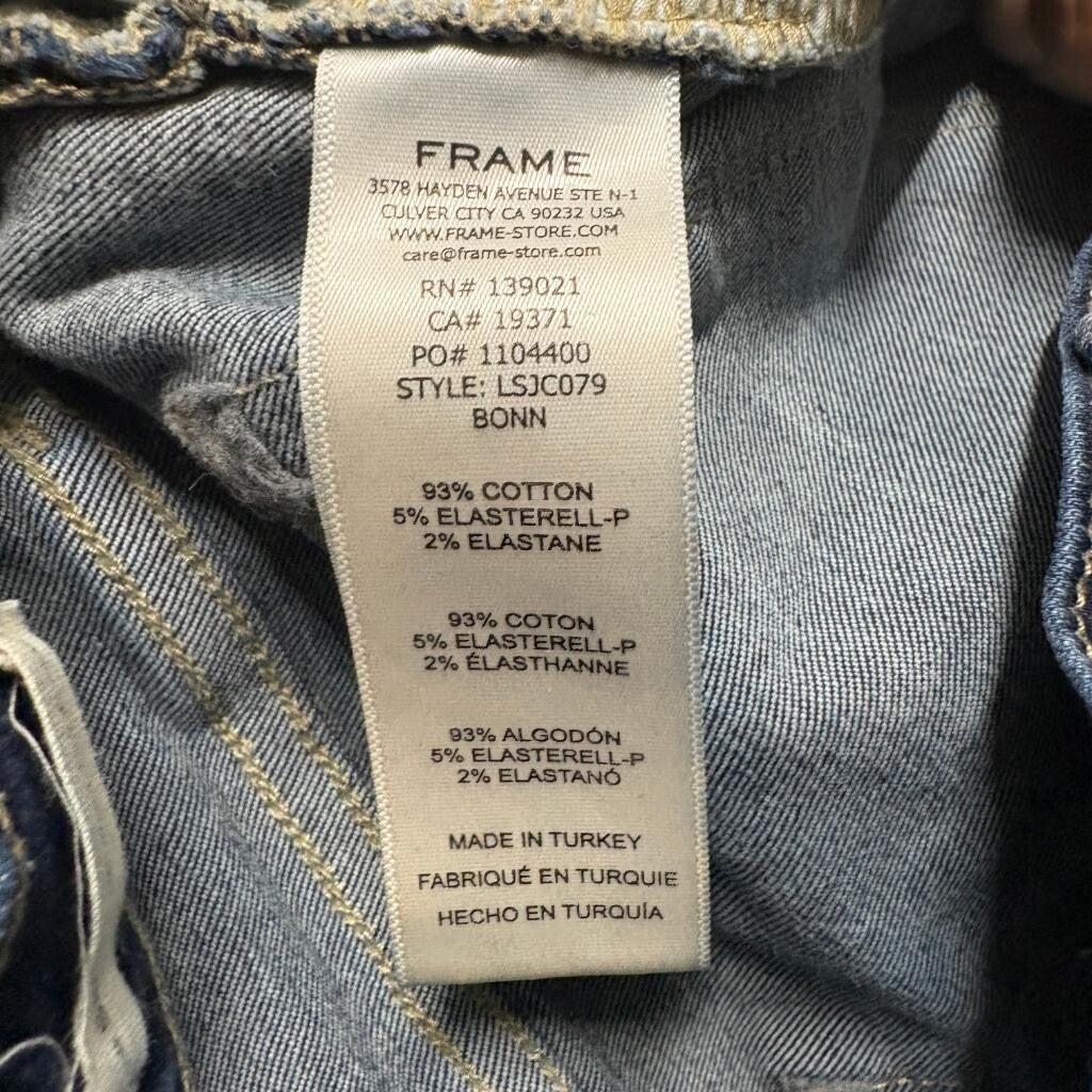 Frame Denim Le Skinny de Jeanne Crop Jeans Womens 24 Dark Wash Stretch Blue