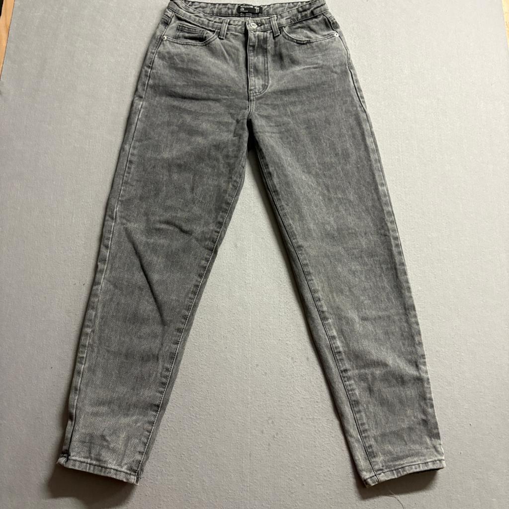 PrettyLittleThing Mom Jeans Womens US 6 Gray Acid Wash Denim High Rise Tapered