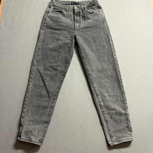 PrettyLittleThing Mom Jeans Womens US 6 Gray Acid Wash Denim High Rise Tapered