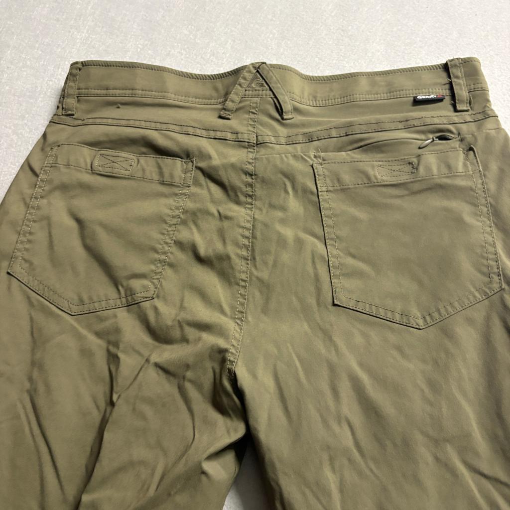 Gerry Mens Lined Hiking Pants 36x32 Green Nylon Spandex Fleece Lined Outdoor
