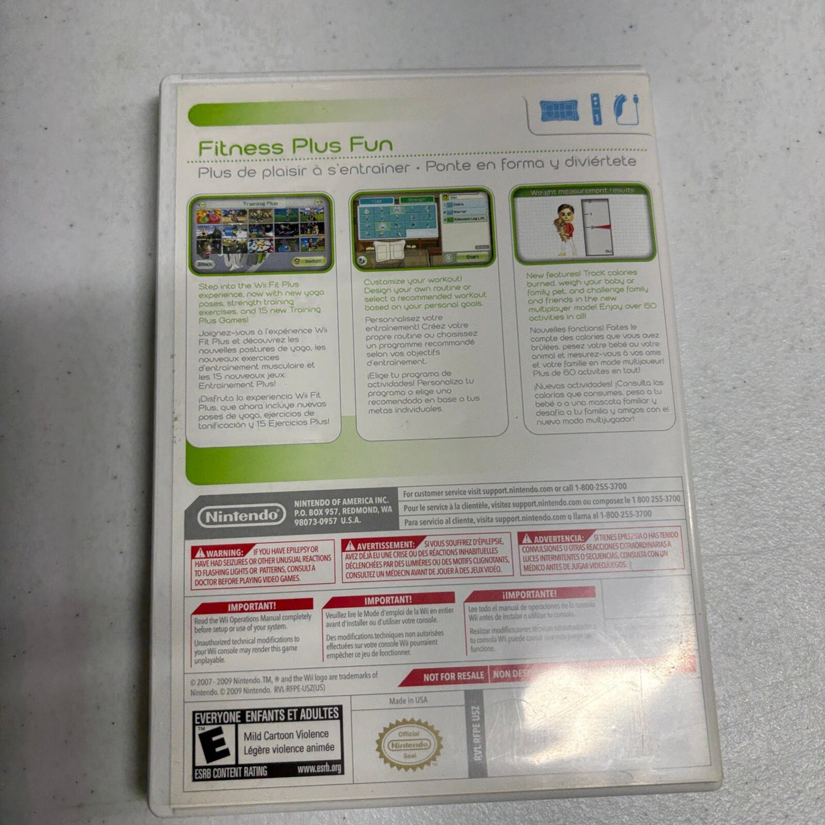 Wii Fit Plus Nintendo Wii Game Disc Case Included Tested NTSC