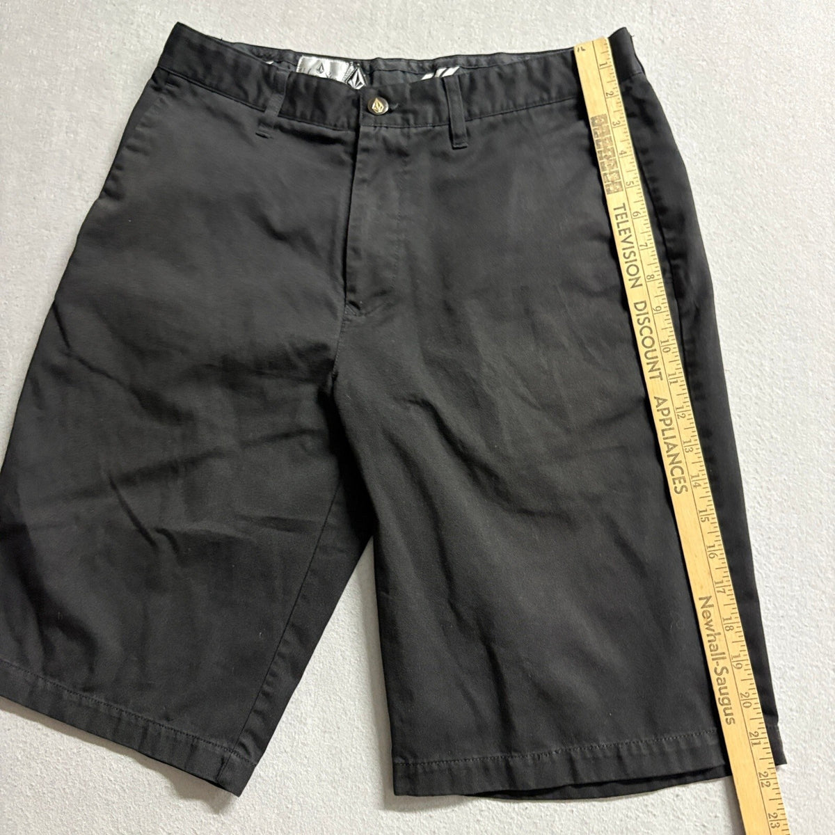 Volcom Stone Corpo Class Chino Shorts Mens 32 Black Cotton Twill Skate Casual