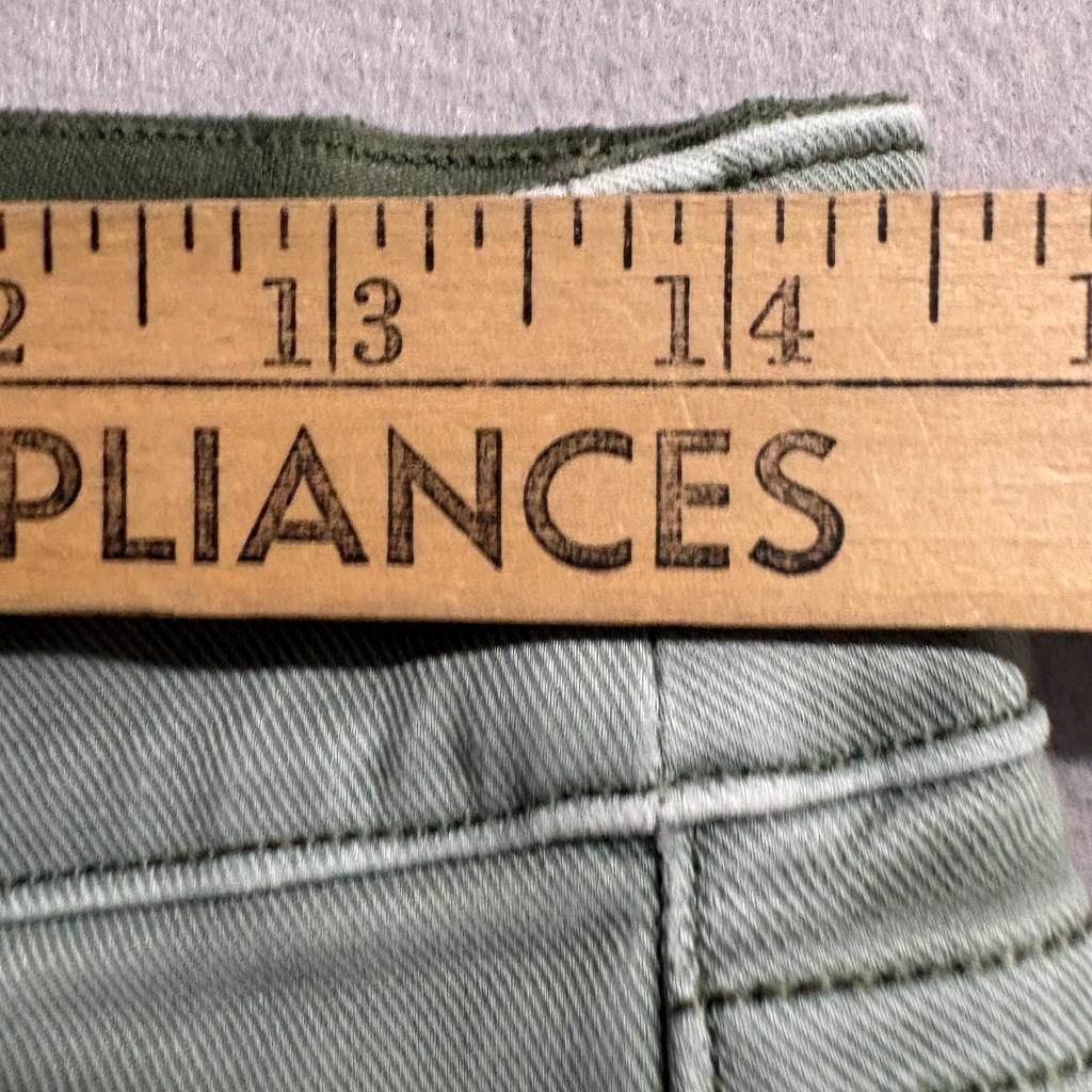 Spanx Stretch Twill Cargo Pants Womens Large L Green Skinny Leg Pull On Utility