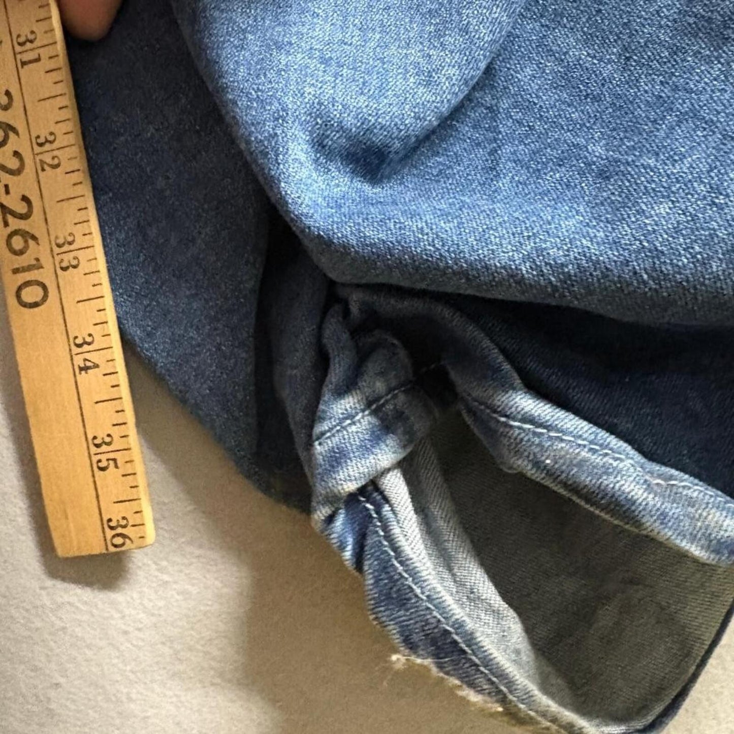 Fashion Nova Ruched Stacked Jeans Womens Size 13 Blue Denim Buckle Strap CJ14