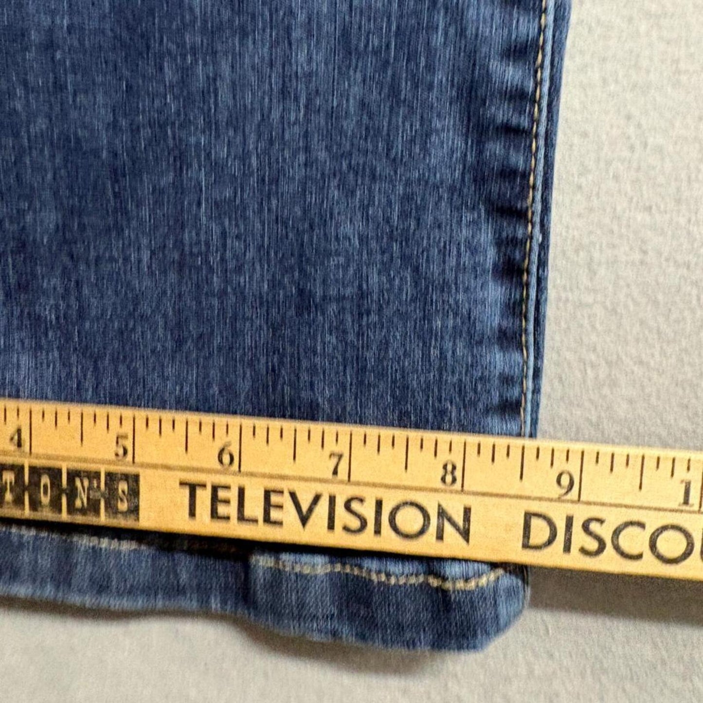 9th & Main Petite Jeans Womens 10P Blue Denim Stretch Wide Leg Cropped Flare