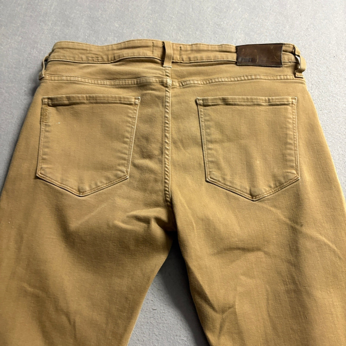Paige Federal Slim Straight Jeans Mens 32 Tan Brown Stretch Denim Made in USA