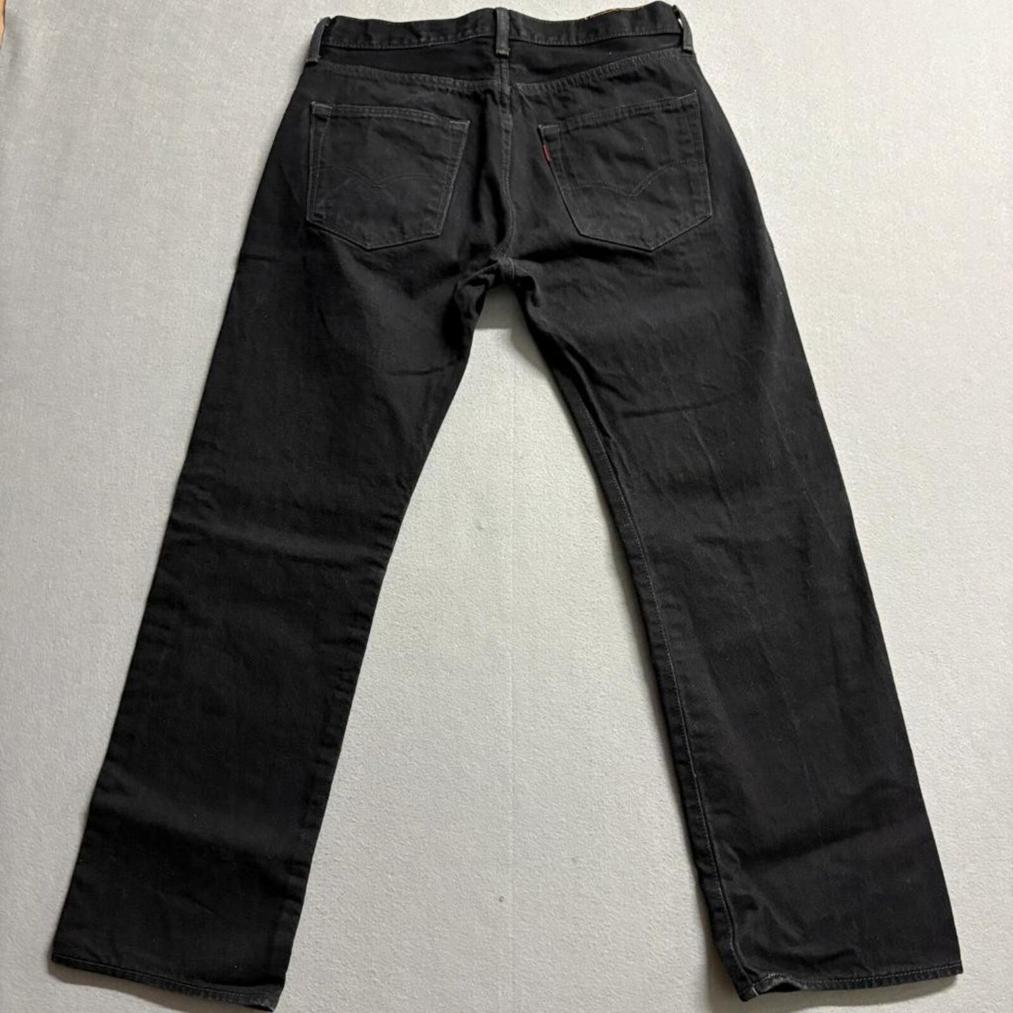 Levis 501 Original Fit Jeans Mens 32x29 Black Button Fly Denim Pants EG