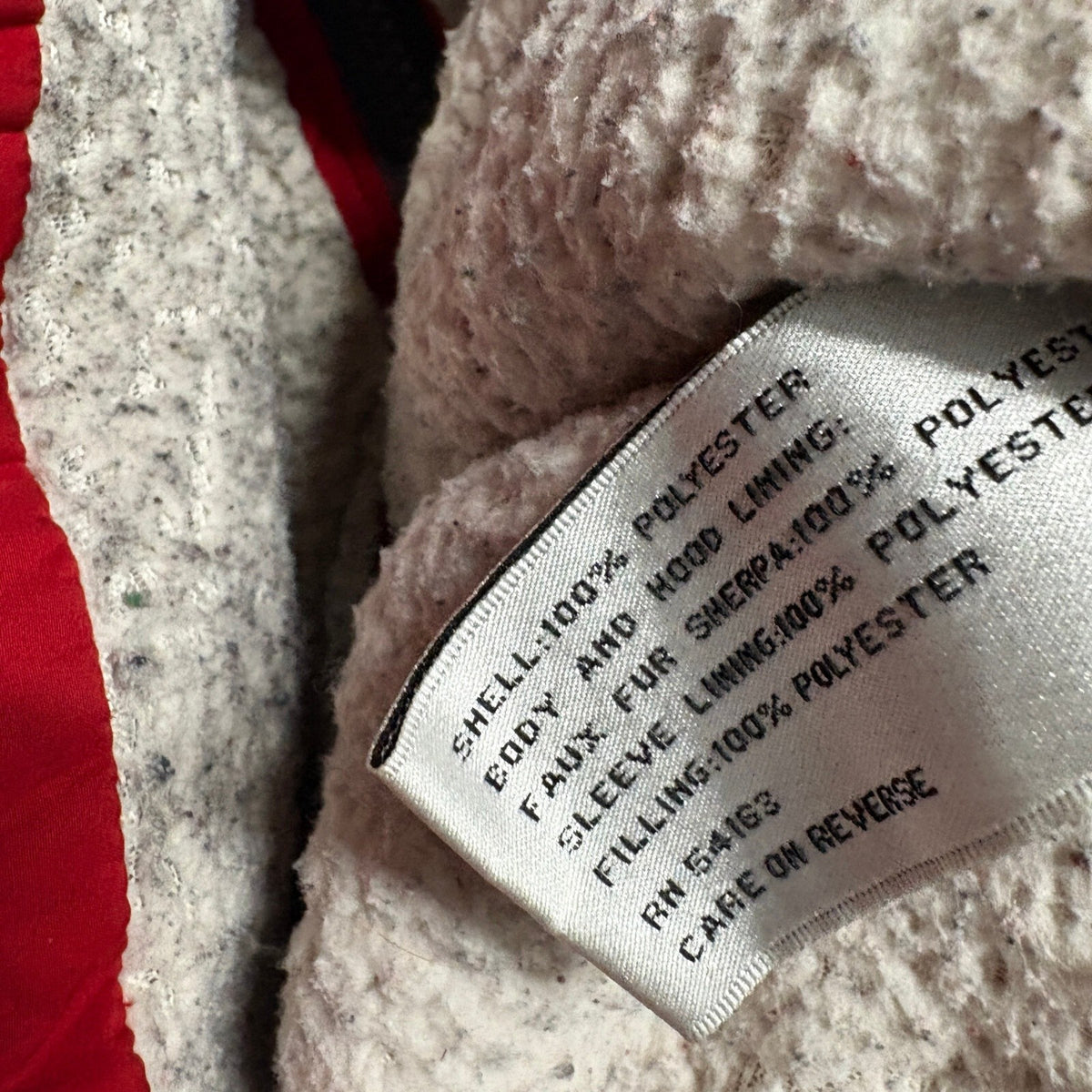 Kenneth Cole New York Puffer Jacket Womens Small Red Sherpa Lined Hooded Coat