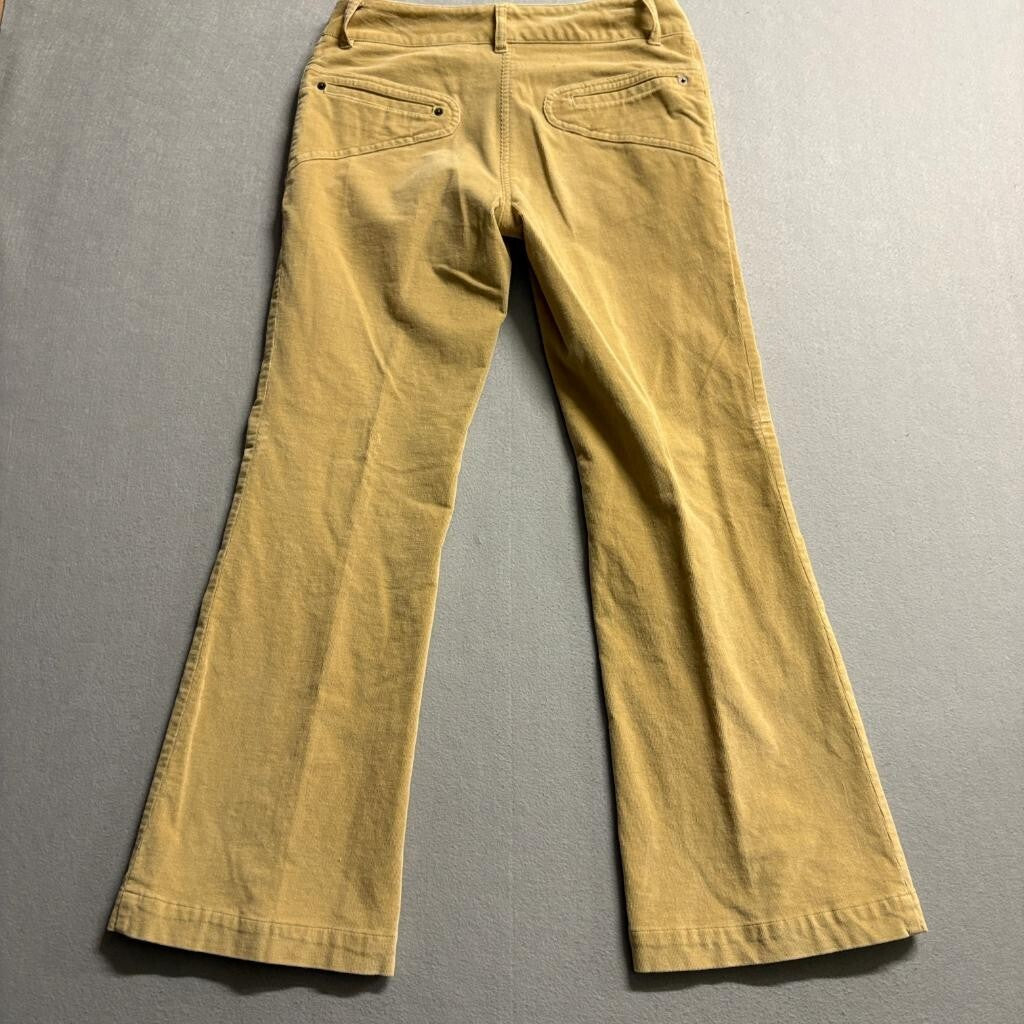 Nicole by Nicole Miller Corduroy Pants Womens 4 Beige Tan Flare Leg Stretch