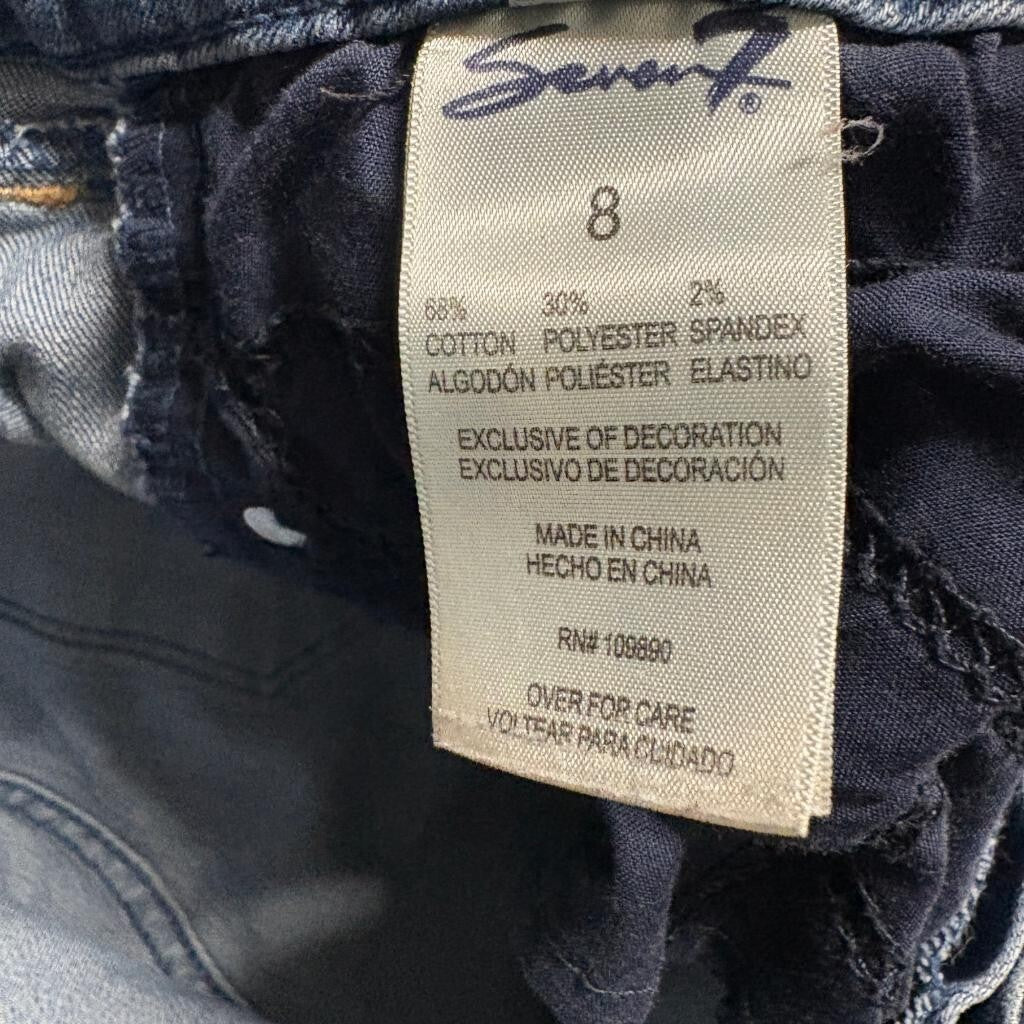 Seven7 Tummyless Skinny Jeans Womens Size 8 Blue Stretch Denim Mid Rise