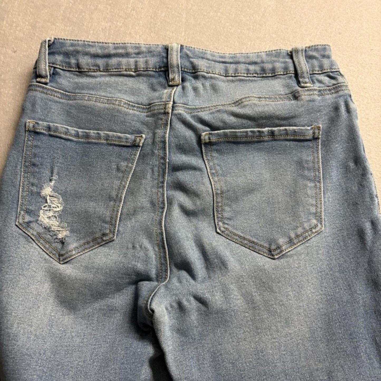 Blue Spice High Waist Ankle Jeans Womens Size 9 Distressed Ripped Blue Denim