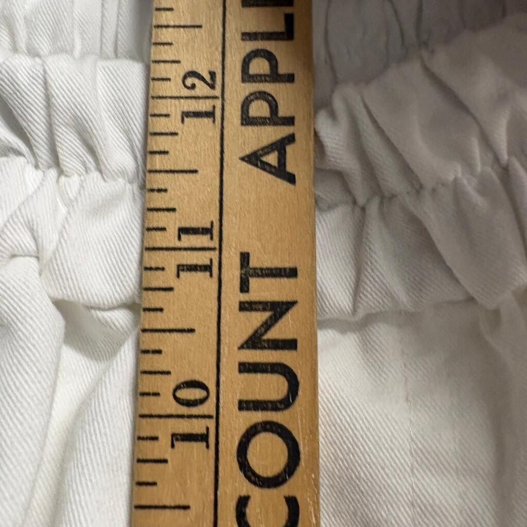 Unbranded White Cotton Wide Leg Pants Womens Size S Elastic Waist Casual