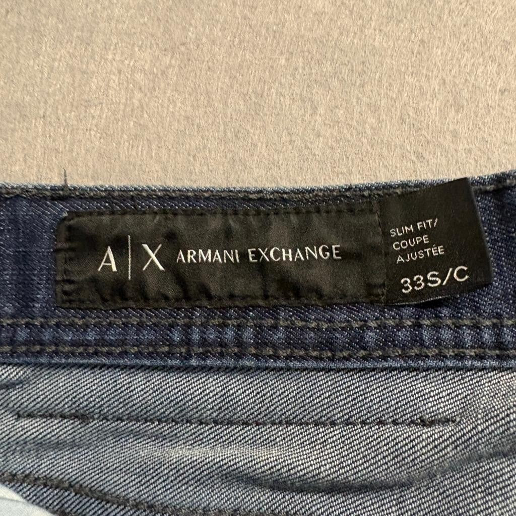 Armani Exchange Mens Slim Fit Jeans Size 33 Blue Denim Stretch Pants