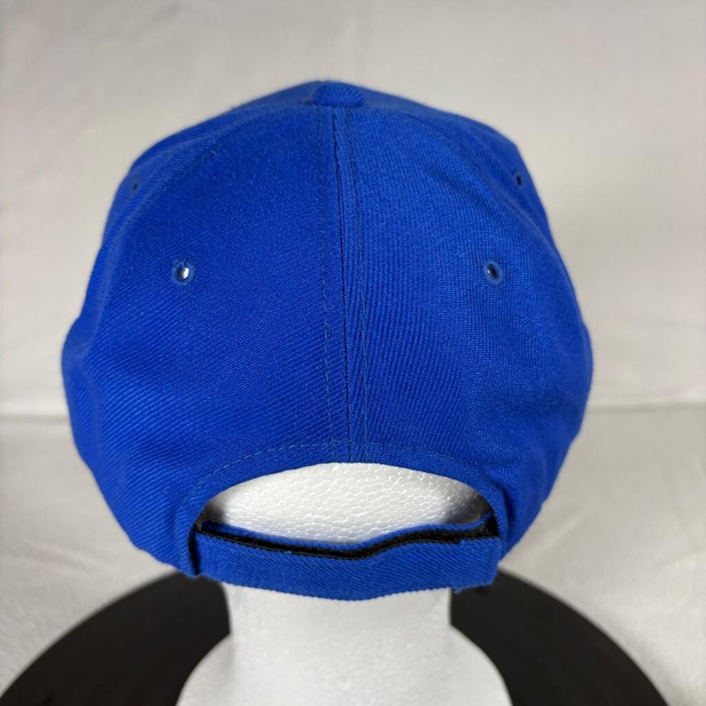 Vintage Nike Swoosh Hat Mens One Size Blue Wool Blend Hook Loop Strapback Cap