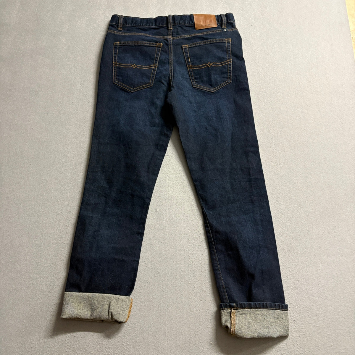 Lucky Brand Jeans Mens Size 20 Dark Wash Stretch Denim Straight Leg Blue