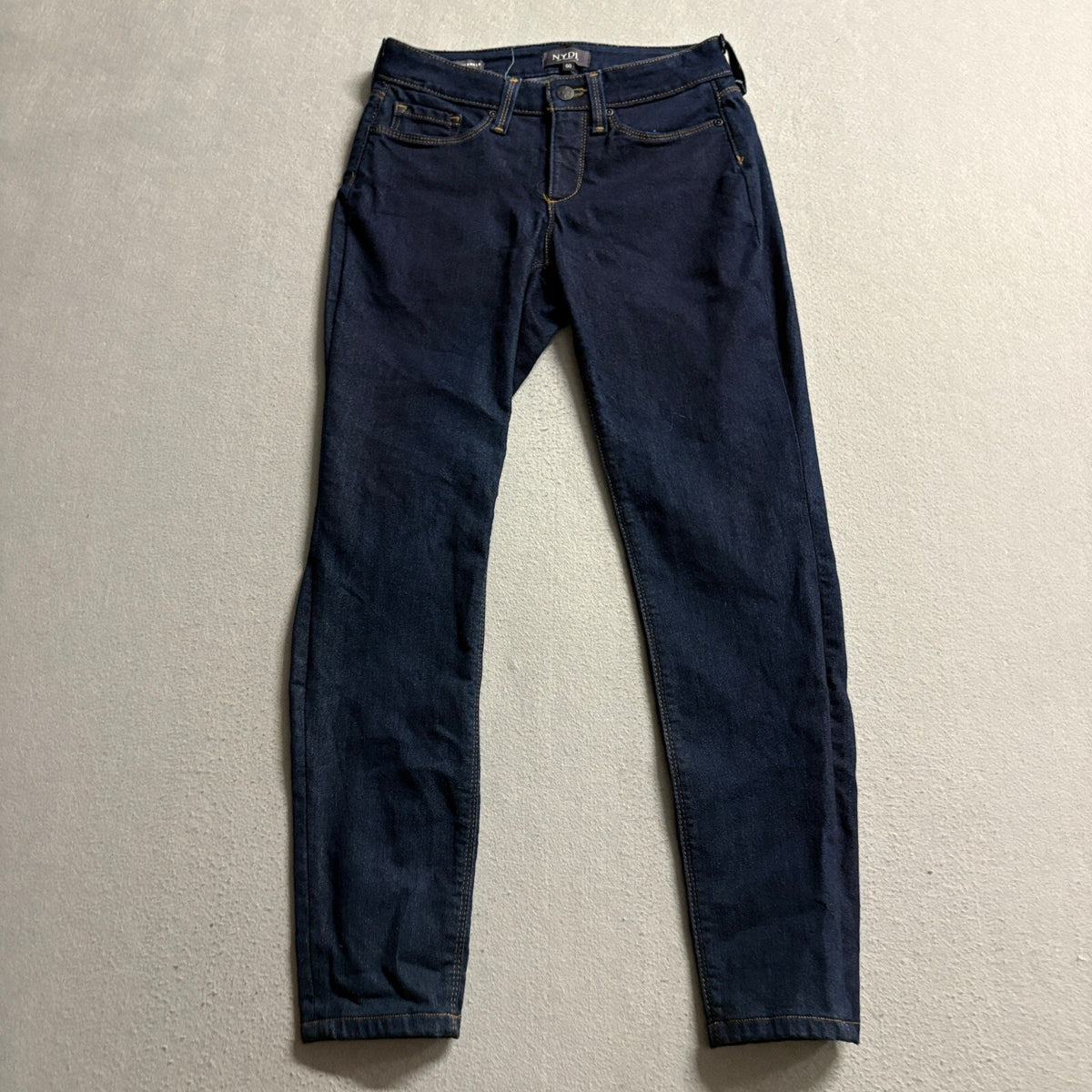 NYDJ Dylan Skinny Ankle Jeans Womens 00 Dark Wash Blue Denim Lift Tuck