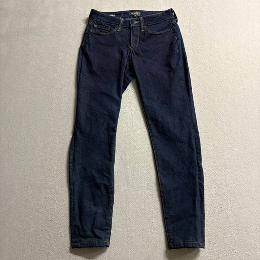NYDJ Dylan Skinny Ankle Jeans Womens 00 Dark Wash Blue Denim Lift Tuck