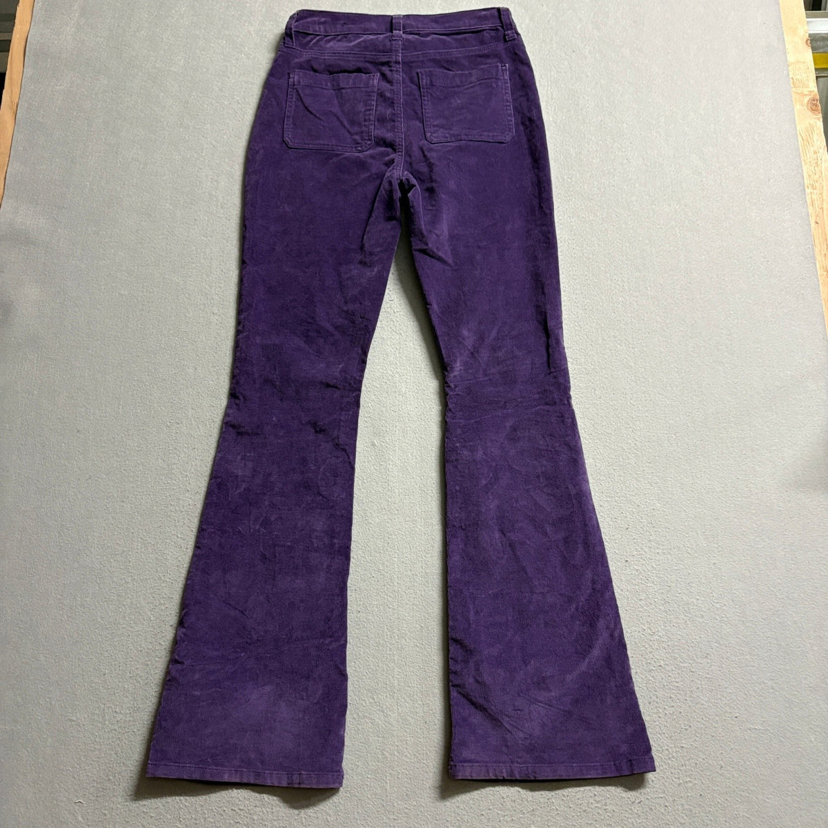 Fashion Nova Womens Purple Corduroy Flare Pants Button Fly Front Pocket Size