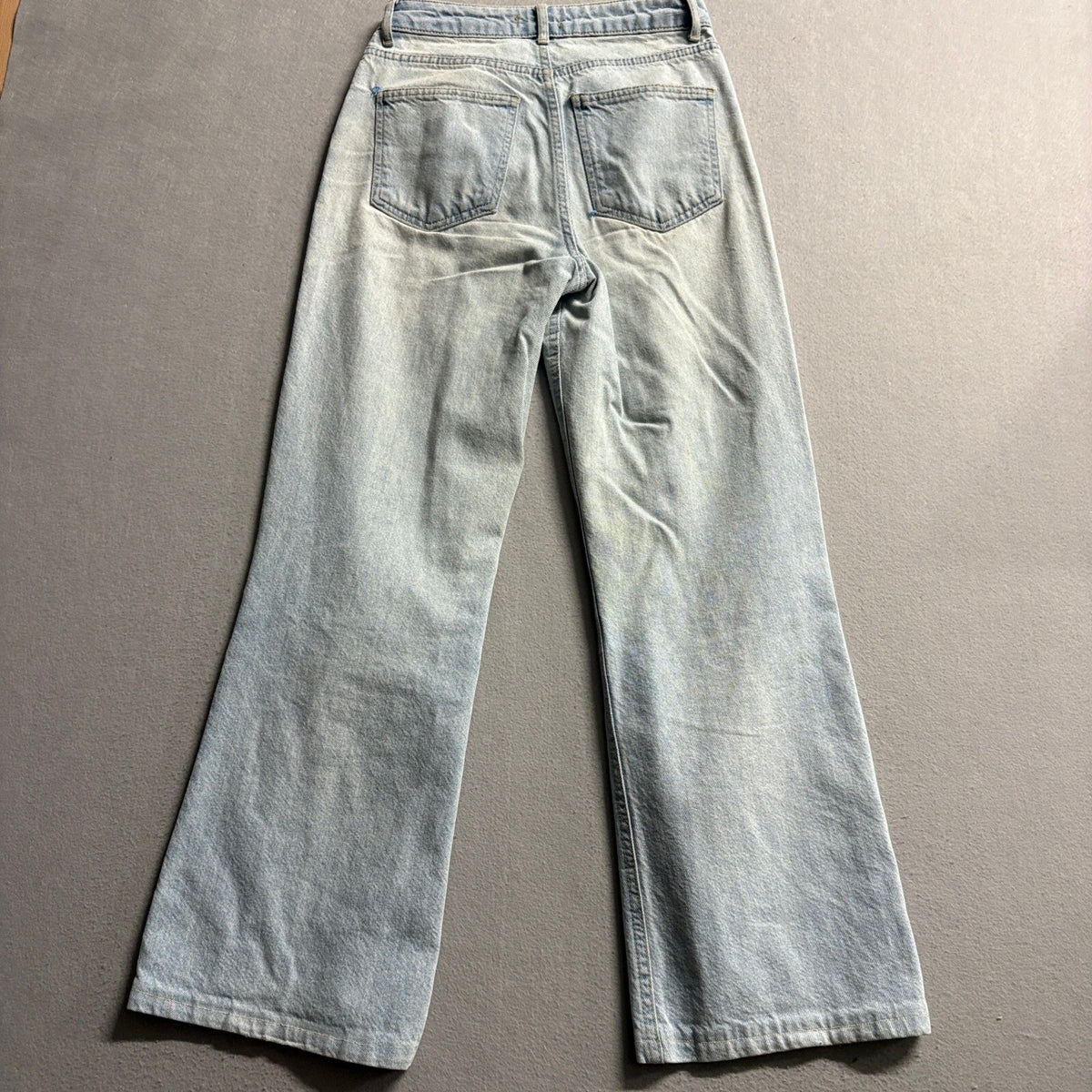 DeFacto Wide Leg Jeans Womens Size 2 Light Wash Denim High Rise Seam Front