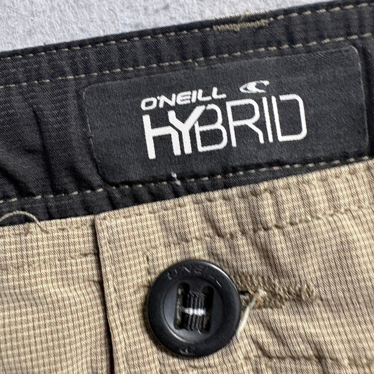 O'Neill Hybrid Shorts Mens Size 36 Tan Beige Stretch Boardshorts Walkshorts 10