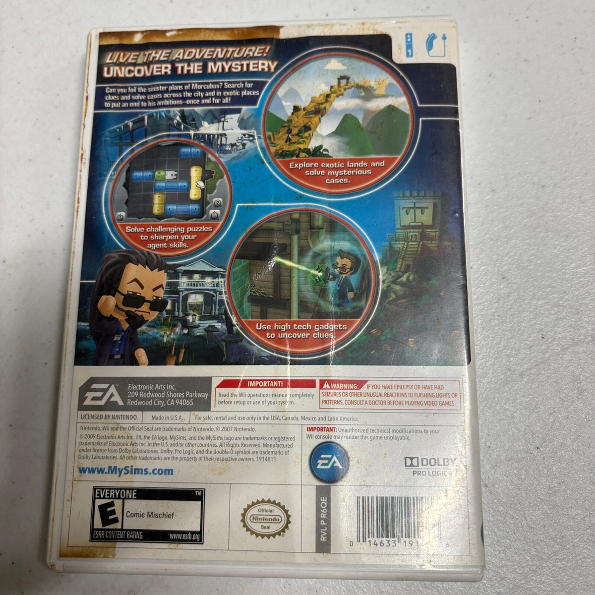 MySims Agents Nintendo Wii Game Disc Case Included Tested EA
