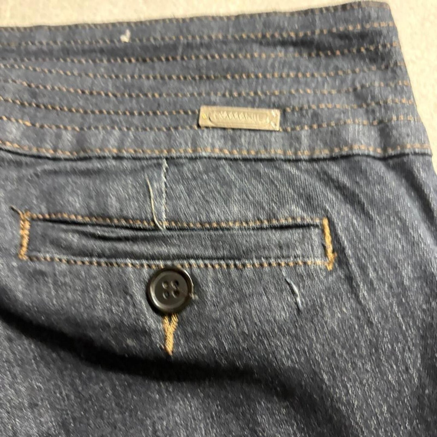 Diamante Womens High Rise Skinny Jeans Dark Wash Stretch Denim Size 30x31 Made