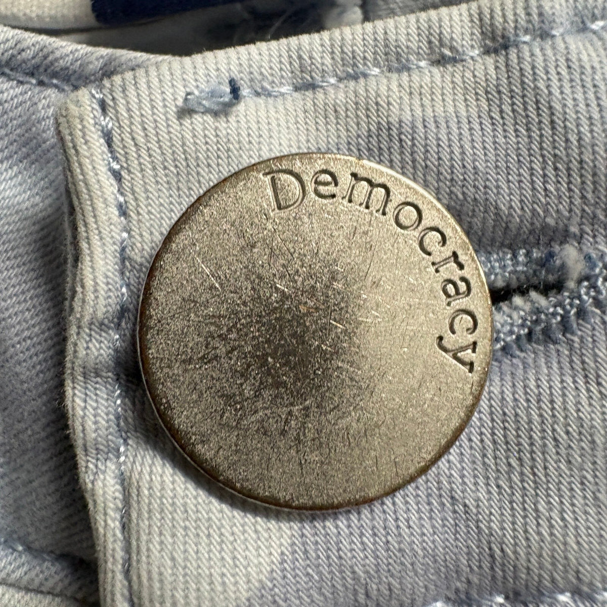 Democracy Absolution Camo Jeans Womens 4P Blue Gray Camouflage Stretch Crop