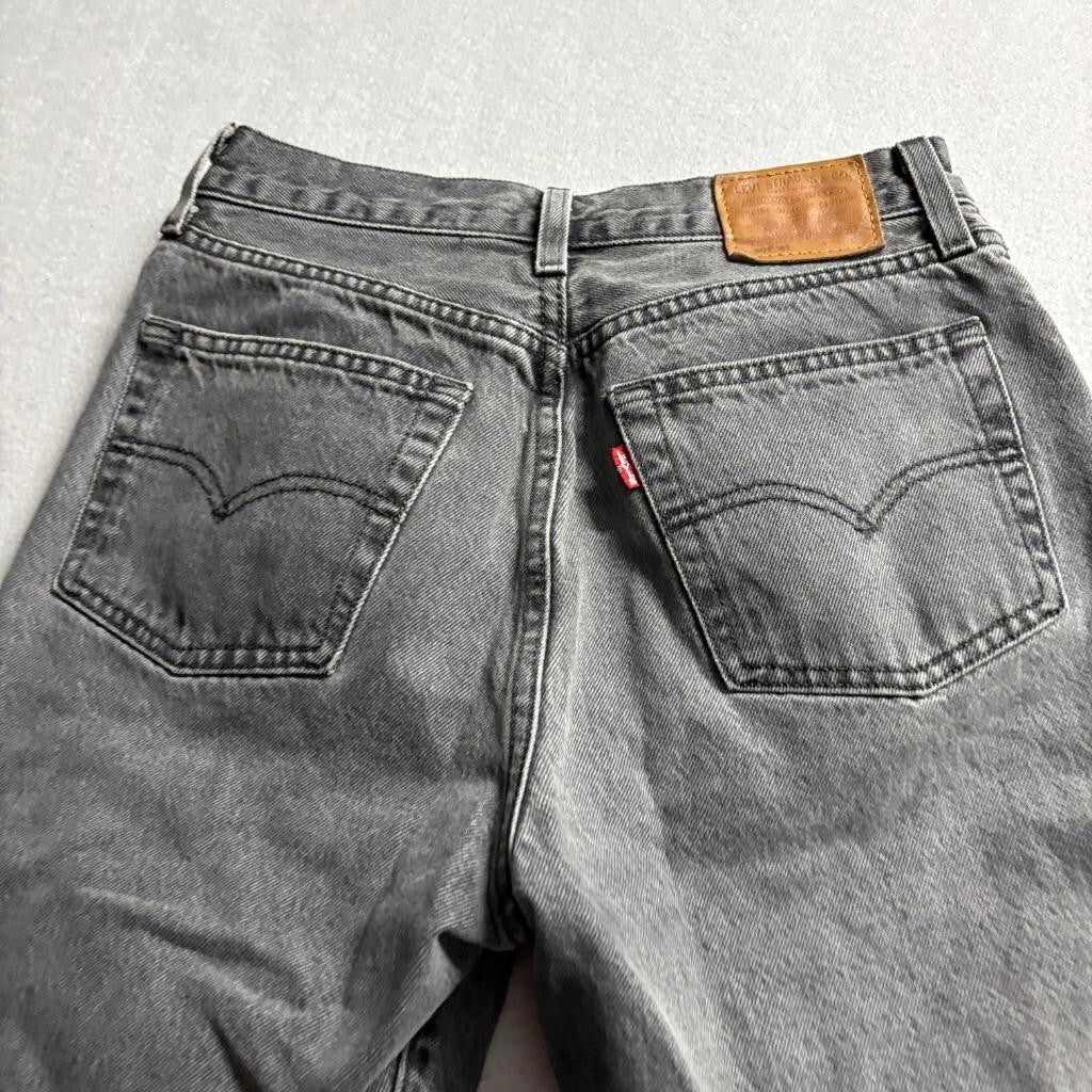Levis Premium 501 Original Fit Jeans Mens 27x31 Gray Denim Button Fly