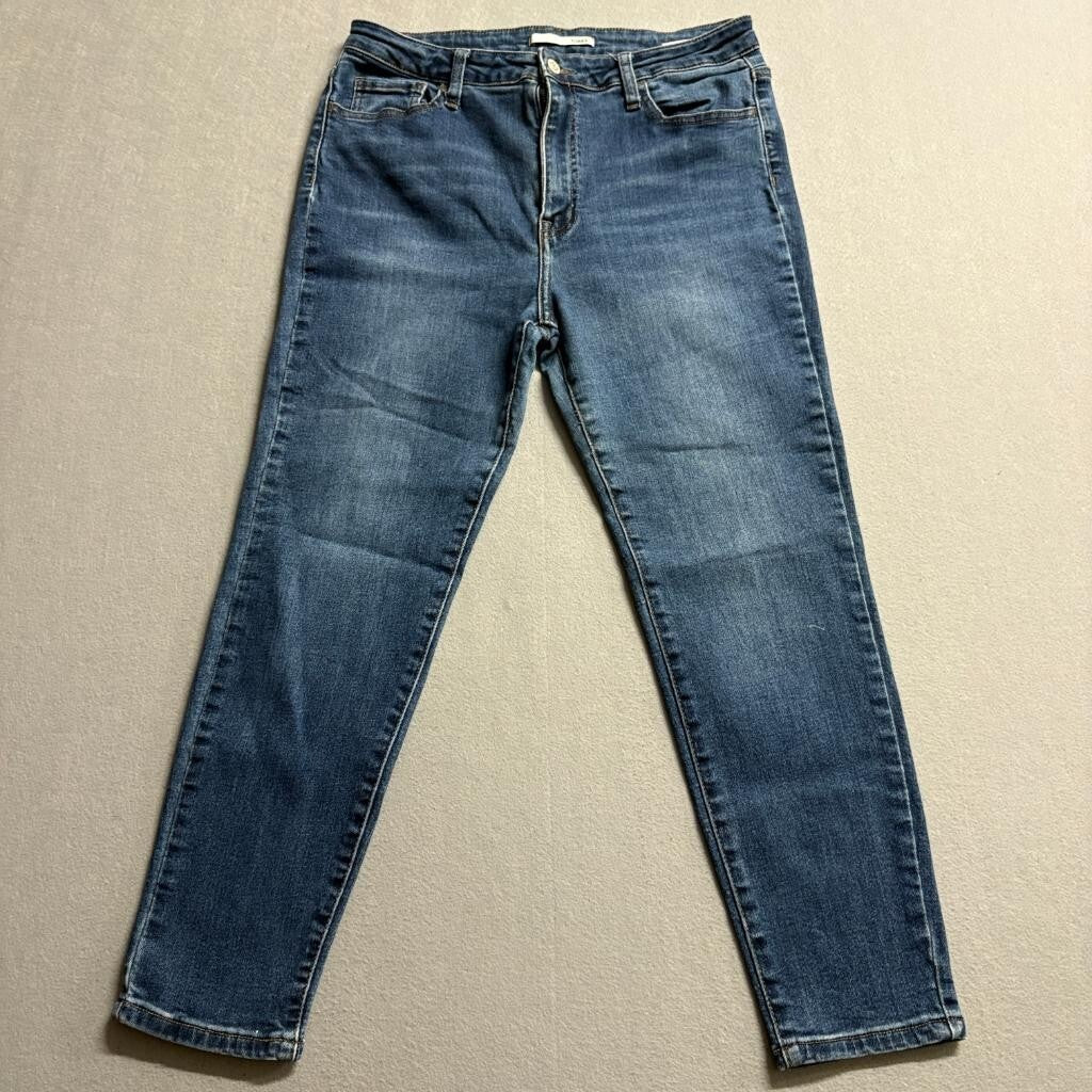 Klique B Jeans Womens 15 Blue Denim High Rise Skinny Ankle Stretch Distressed