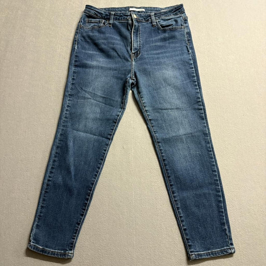 Klique B Jeans Womens 15 Blue Denim High Rise Skinny Ankle Stretch Distressed
