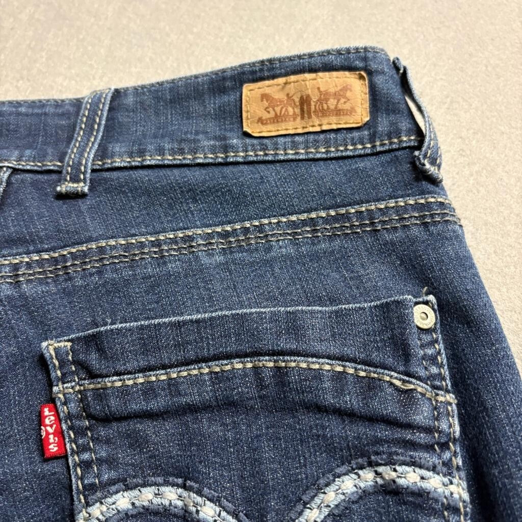 Levis 529 Curvy Skinny Leg Jeans Womens 6M W28 L32 Blue Denim Double Button