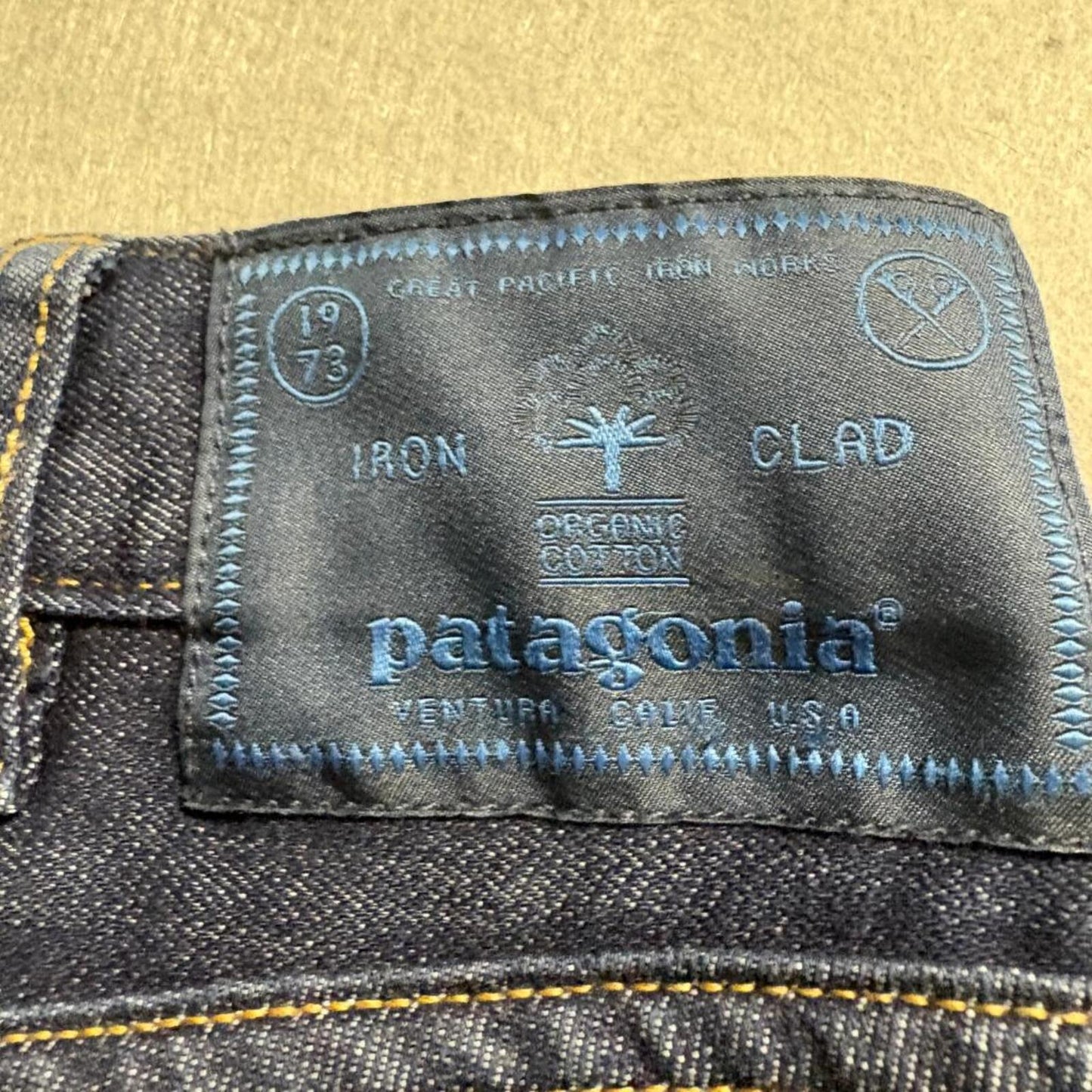 Patagonia Straight Fit Stretch Jeans Mens 32x34 Organic Cotton Blue Denim