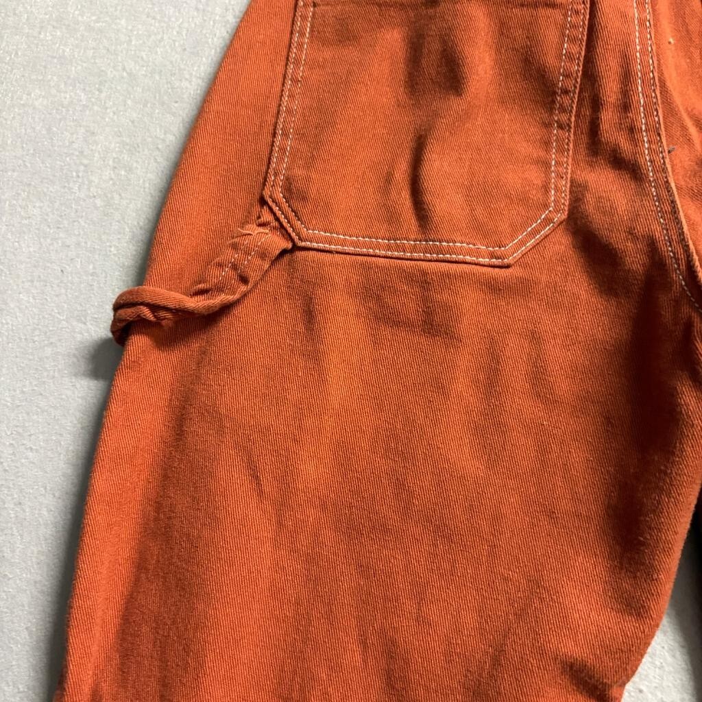 Refuge Carpenter Pants Womens Medium Rust Orange High Rise Straight Leg Utility
