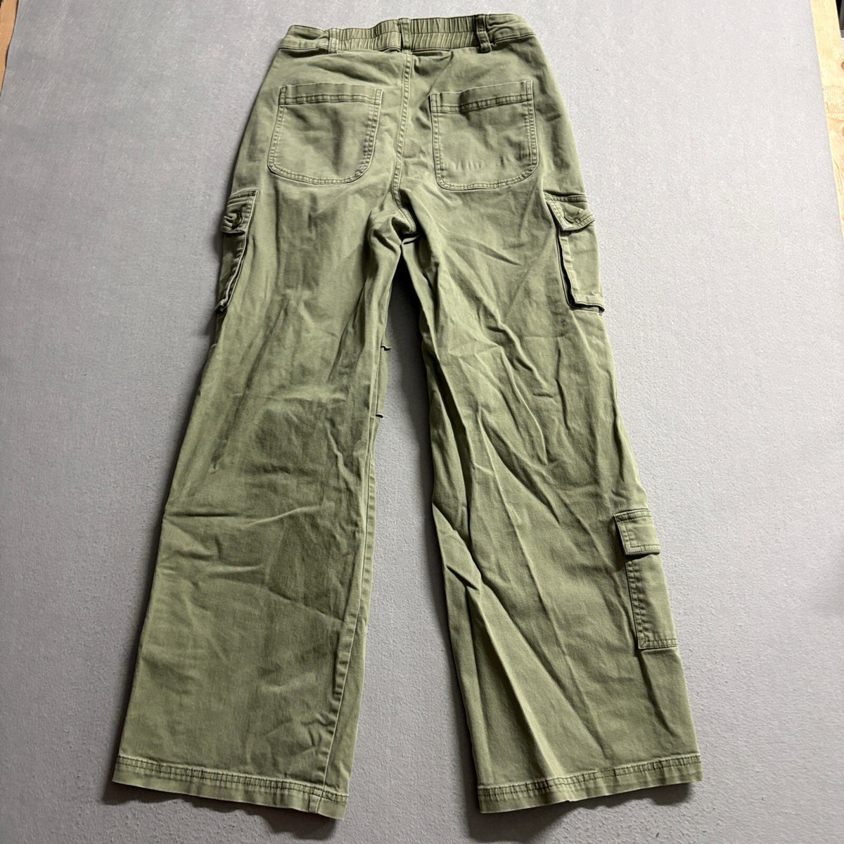 Wild Fable Womens Cargo Pants Size S Green Cotton Blend Wide Leg High Rise