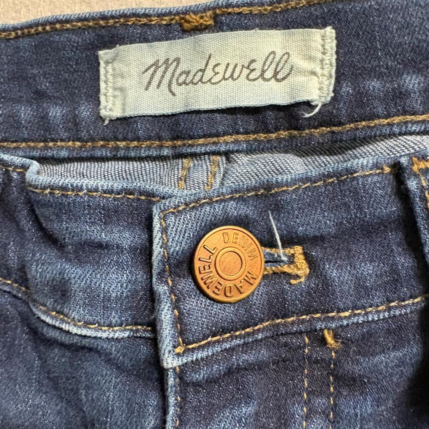 Madewell 9 Inch Mid Rise Skinny Jeans Womens 27 Blue Denim Stretch 29x27