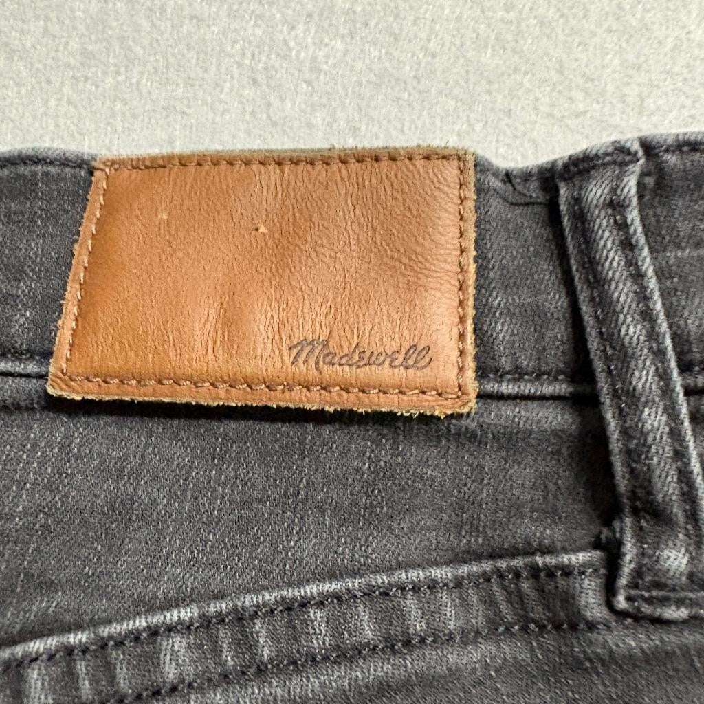 Madewell 9 High-Rise Skinny Jeans Womens 26T Black Distressed Raw Hem Tall