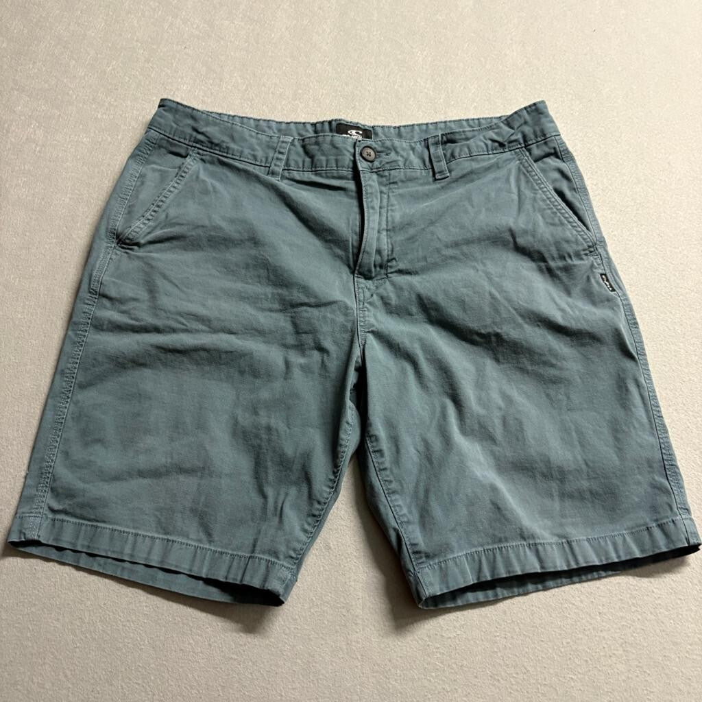 ONeill Mens Chino Shorts Size 36 Gray Green Stretch Standard Fit Cotton Blend