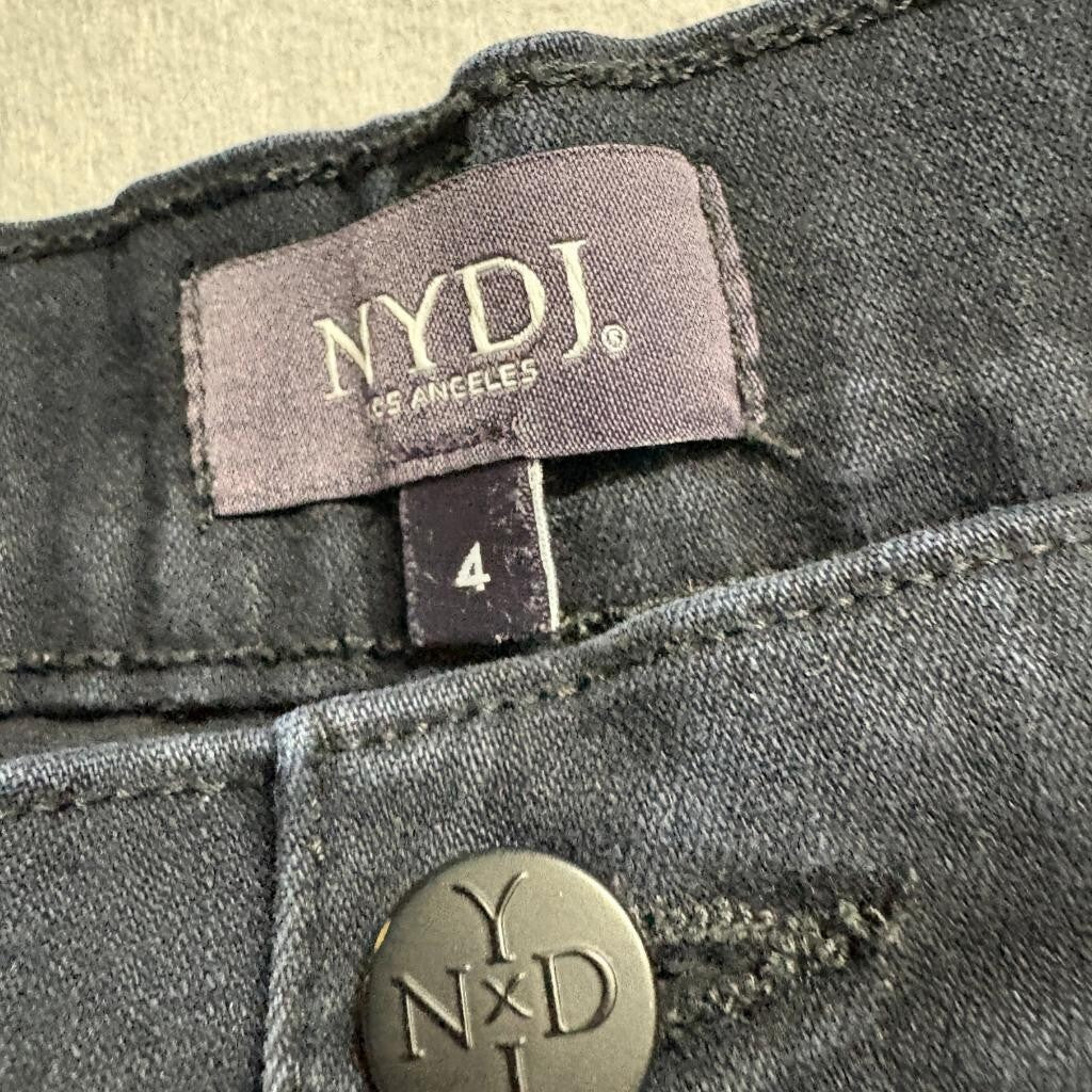 NYDJ Marilyn Straight Leg Jeans Womens Size 4 Black Lift Tuck Denim