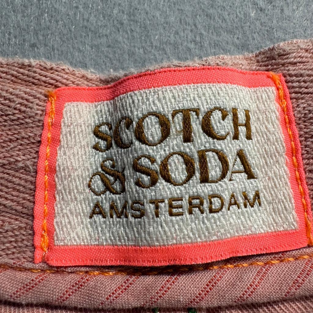 Scotch and Soda Amsterdam Fave Shorts Mens 32 Pink Cotton Linen Blend Chino