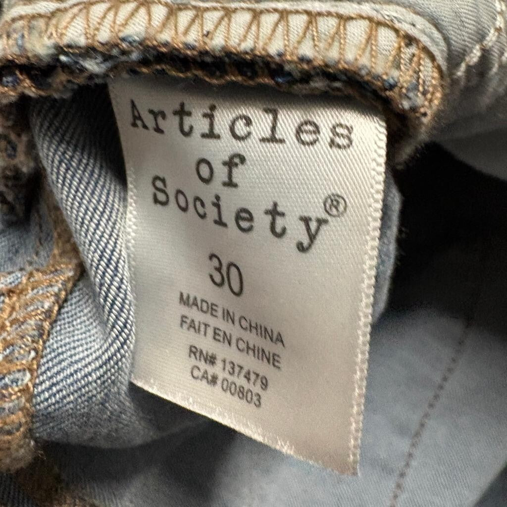 Articles of Society Distressed Skinny Jeans Womens Size 30 Blue Denim Stretch