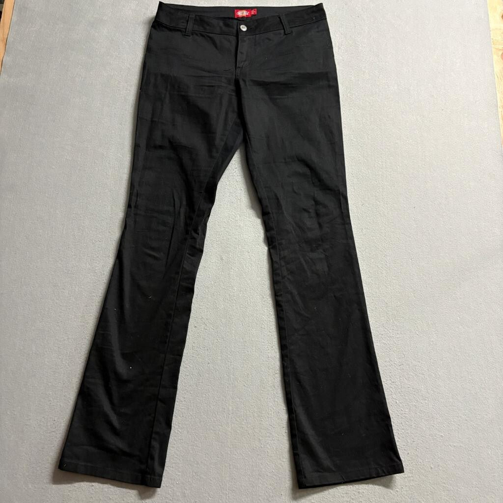 Dickies Girl Black Stretch Twill Pants Womens Size 7 Low Rise Bootcut Workwear