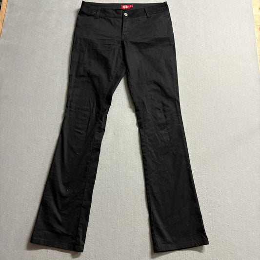 Dickies Girl Black Stretch Twill Pants Womens Size 7 Low Rise Bootcut Workwear