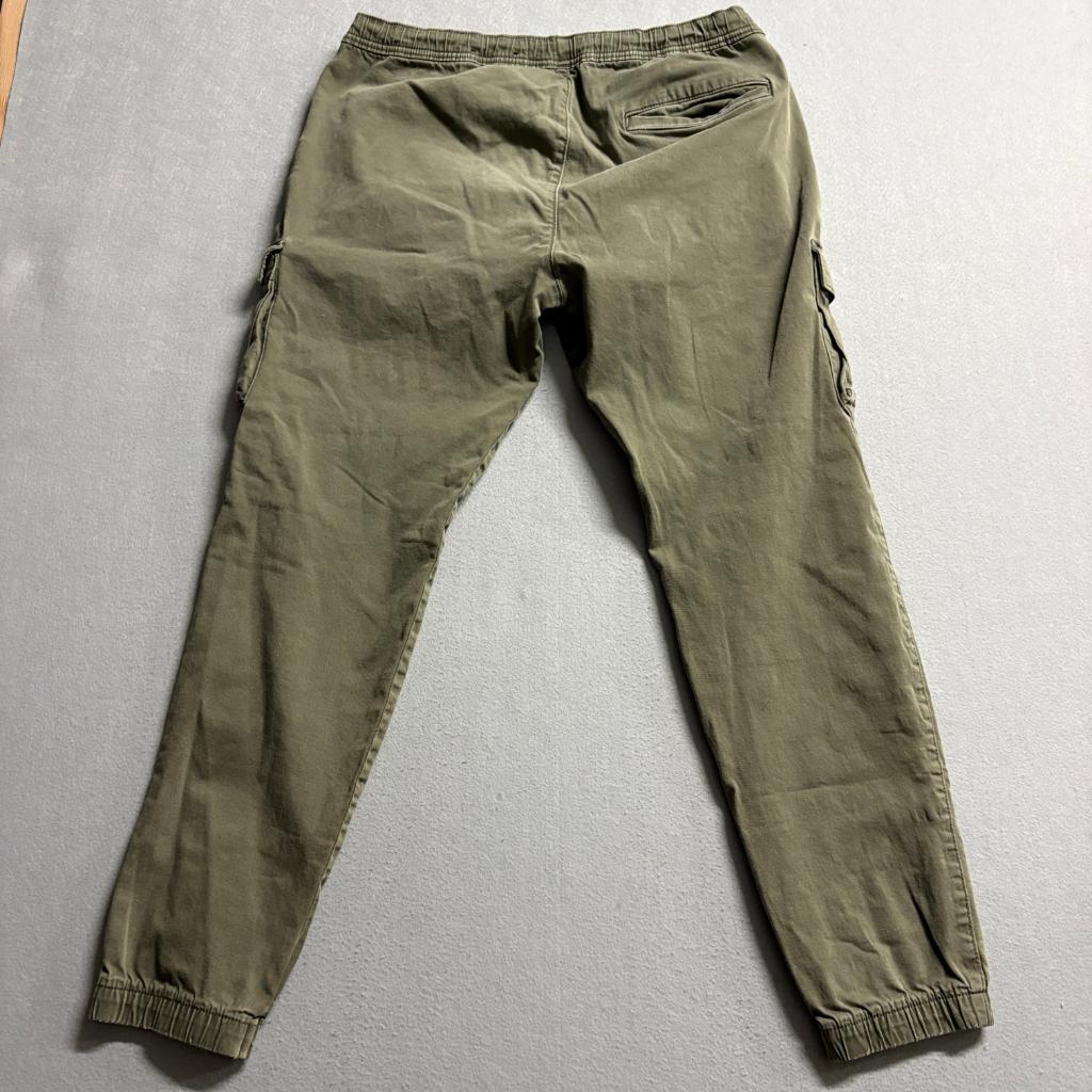 Hollister Advanced Stretch Skinny Jogger Cargo Pants Mens Large Green Distressed